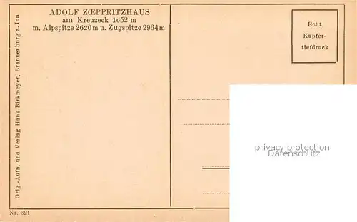 AK / Ansichtskarte  Kreuzeck_Garmisch-Partenkirchen Adolf Zoeppritzhaus mit Alpspitze und Zugspitze 