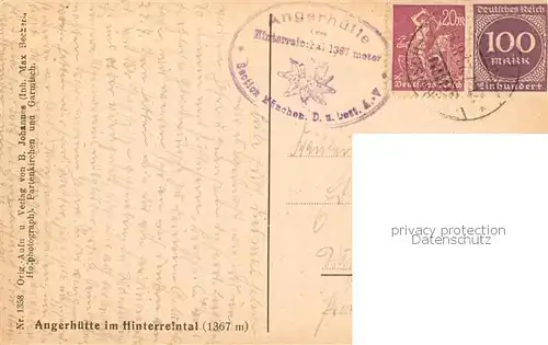 AK / Ansichtskarte  Angerhuette_1367m_Grainau im Hinterreintal 