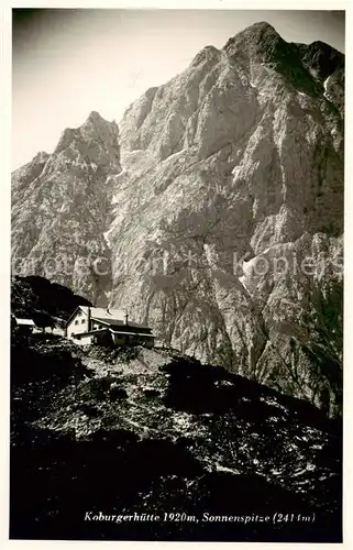 AK / Ansichtskarte  Koburgerhuette_Coburgerhuette_1920m_Mieminger_Plateau_Tirol_AT mit Sonnenspitze 