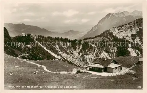 AK / Ansichtskarte 73809628 Hochalm_1705m_Wettersteingebirge_Oberstdorf mit Kreuzeck und Loisachtal 