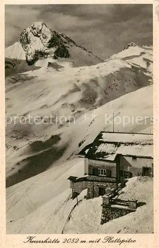 AK / Ansichtskarte  Knorrhuette_2051m_Zugspitzplatt_Garmisch-Partenkirchen mit Plattspitzen 