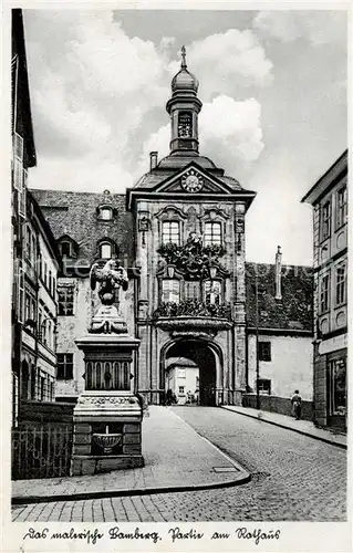 AK / Ansichtskarte  Bamberg Partie am Rathaus Bamberg