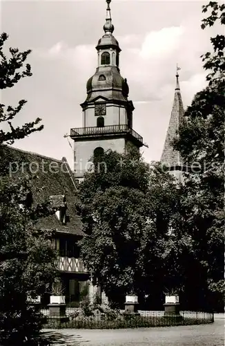 AK / Ansichtskarte 73809681 Erbach_Odenwald Schlosshof mit Blick auf die Stadtkirche Erbach Odenwald