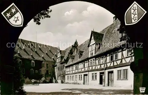 AK / Ansichtskarte  Erbach_Odenwald Schlosshof Wappen des Grafenhauses und Stadtwappen Erbach Odenwald