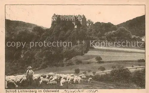 AK / Ansichtskarte  Lichtenberg_Odenwald Schloss Lichtenberg Schaefer mit Herde Lichtenberg Odenwald