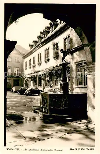 AK / Ansichtskarte  Koblenz__Rhein Am spuckenden Schaengelchen Brunnen 