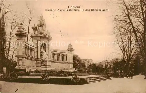 AK / Ansichtskarte 73809707 Coblenz_Koblenz Kaiserin Augusta Denkmal in den Rheinanlagen Coblenz_Koblenz