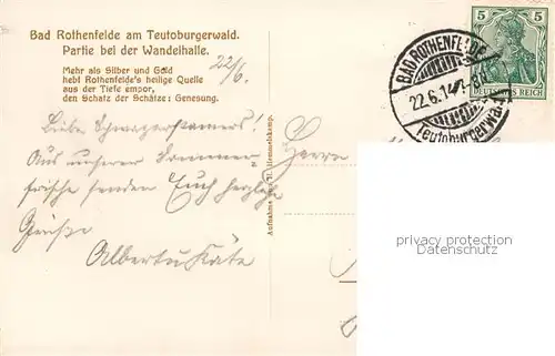 AK / Ansichtskarte  Bad_Rothenfelde Partie bei der Wandelhalle Bad_Rothenfelde