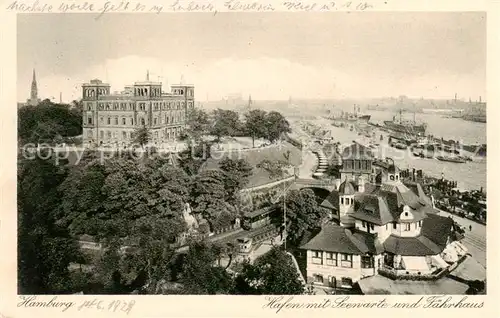 AK / Ansichtskarte  Hamburg Hafen mit Seewarte und Faehrhaus Hamburg