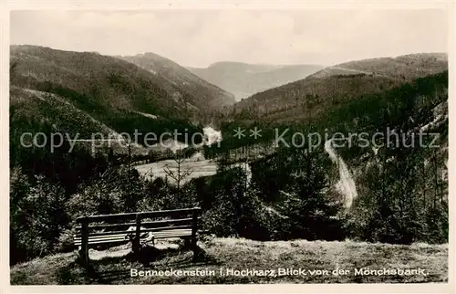 AK / Ansichtskarte  Benneckenstein_Harz Panorama Blick von der Moenchsbank Benneckenstein_Harz