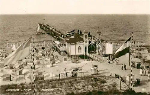 AK / Ansichtskarte  Zinnowitz_Ostseebad Seebruecke Zinnowitz_Ostseebad