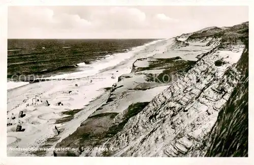 AK / Ansichtskarte 73809806 Wenningstedt_Sylt Rotes Kliff Strand Nordseebad Wenningstedt_Sylt