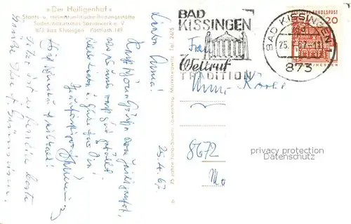 AK / Ansichtskarte  Bad_Kissingen Der Heiligenhof Bildungsstaette Bad_Kissingen