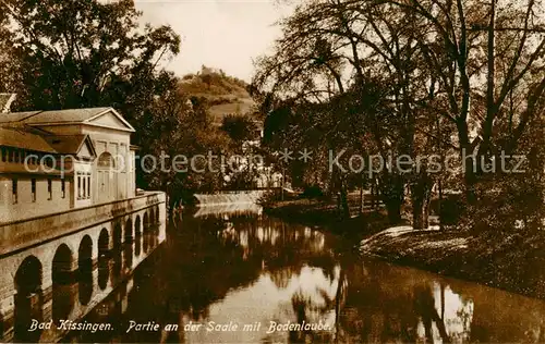 AK / Ansichtskarte  Bad_Kissingen Partie an der Saale mit Bodenlaube Bad_Kissingen