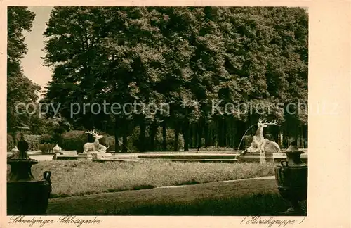 AK / Ansichtskarte  Schwetzingen Schlossgarten Hirschgruppe Schwetzingen