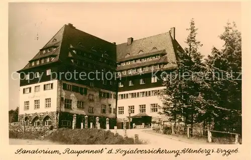 AK / Ansichtskarte 73809888 Altenberg_Erzgebirge Sanatorium Raupennest der Sozialversicherung Altenberg Erzgebirge