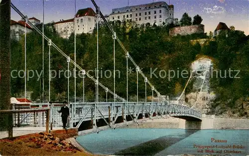 AK / Ansichtskarte  Passau Prinzregent-Luitpold-Bruecke mit Blick auf das Oberhaus Passau