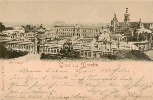 AK / Ansichtskarte 73809892 Dresden_Elbe Der Zwinger Deutsche Reichspost 