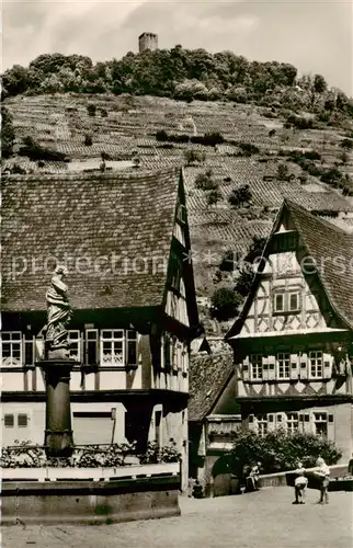 AK / Ansichtskarte 73809905 Heppenheim_Bergstrasse Am Markt Brunnen Heppenheim_Bergstrasse