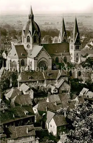 AK / Ansichtskarte  Heppenheim_Bergstrasse Stadtansicht mit Kirche Heppenheim_Bergstrasse