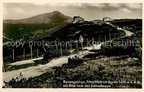 AK / Ansichtskarte 73809956 Riesengebirge_Schlesischer_Teil Prinz Heinrich Baude mit Schneekoppe 