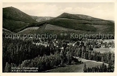 AK / Ansichtskarte  Wolfshau_Riesengebirge mit Blick zur Schneekoppe Wolfshau Riesengebirge