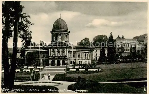 AK / Ansichtskarte  Bad_Landeck_Schlesien_PL Marienbad mit Anlagen 