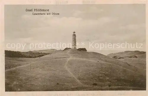 AK / Ansichtskarte 73809974 Insel_Hiddensee Leuchtturm mit Duenen Insel Hiddensee