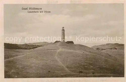 AK / Ansichtskarte  Insel_Hiddensee Leuchtturm mit Duenen Insel Hiddensee