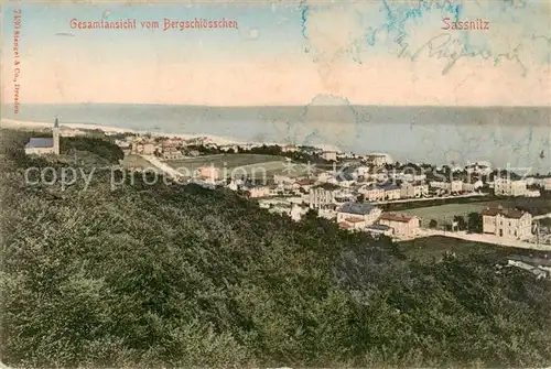 AK / Ansichtskarte  Sassnitz_Ostseebad_Ruegen Panorama vom Bergschloesschen Sassnitz_Ostseebad_Ruegen