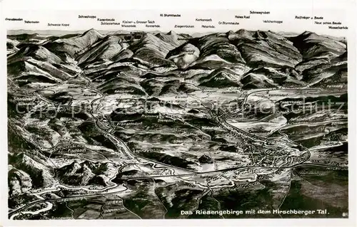 AK / Ansichtskarte 73809999 Riesengebirge_Schlesischer_Teil Panoramakarte mit dem Hirschberger Tal 