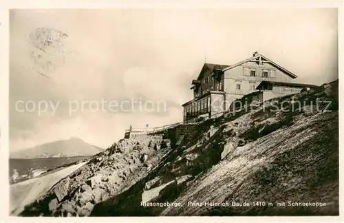 AK / Ansichtskarte  Riesengebirge_Schlesischer_Teil Prinz Heinrich Baude mit Schneekoppe 