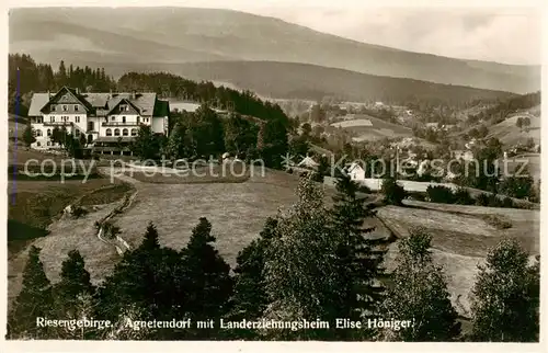 AK / Ansichtskarte  Agnetendorf_ Jagniatkow_Jelenia_Gora_Riesengebirge_PL mit Landeserziehungsheim Elise Hoeniger 