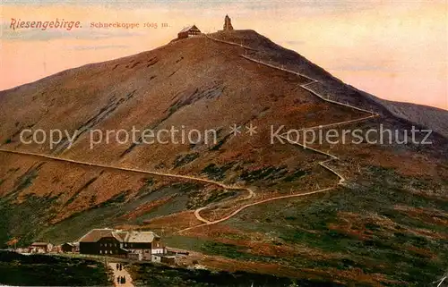 AK / Ansichtskarte  Riesengebirge_Schlesischer_Teil Schneekoppe 