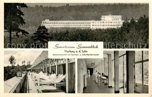 AK / Ansichtskarte  Marburg_Lahn Sanatorium Sonnenblick mit Sonnen und Schattenterrassen Marburg_Lahn