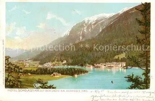 AK / Ansichtskarte 73810071 Achensee_Tirol_AT Hotel Scholastika mit dem Unuetz 