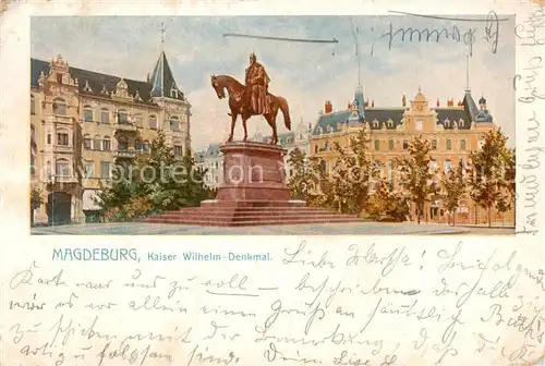 AK / Ansichtskarte  Magdeburg Kaiser Wilhelm Denkmal Magdeburg