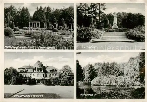 AK / Ansichtskarte 73810116 Ohlsdorf_Hamburg Rosengarten Friedhof Verwaltungsgebaeude Nordteich Ohlsdorf Hamburg