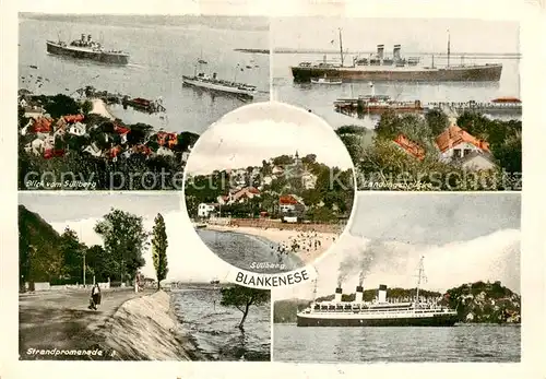 AK / Ansichtskarte 73810119 Blankenese_Hamburg Blick vom Suellberg Landungsbruecken Strandpromenade Ozeandampfer 