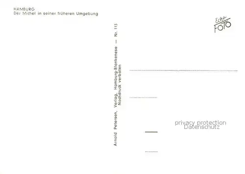 AK / Ansichtskarte 73810126 Hamburg Der Michel in frueherer Umgebung Fliegeraufnahme Hamburg