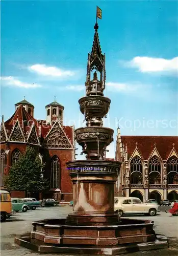 AK / Ansichtskarte  Braunschweig Brunnen auf dem Altstadtmarkt Braunschweig