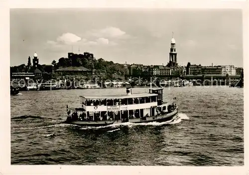 AK / Ansichtskarte 73810187 Hamburg Hafen mit Seewarte und Michaeliskirche Hamburg