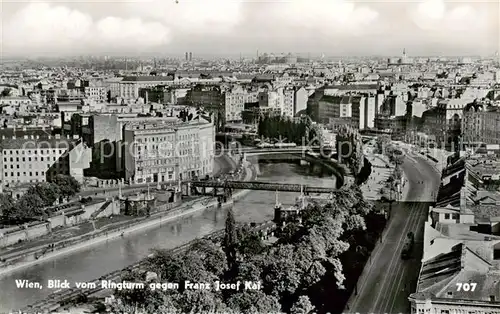 AK / Ansichtskarte  Wien_AT Blick vom Ringturm gegen Franz Josef Kai 