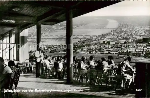 AK / Ansichtskarte  Wien_AT Blick von der Kahlenbergterrasse zur Donau 