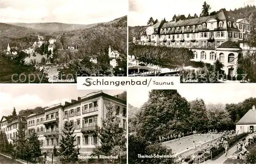 AK / Ansichtskarte  Schlangenbad_Taunus Panorama Kurhotel Sanatorium Roemberbad Thermal Schwimmbad Schlangenbad_Taunus