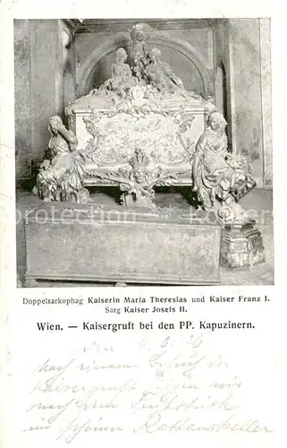 AK / Ansichtskarte 73810235 Wien_AT Kaisergruft Doppelsarkophag Kaiserin Maria Theresie und Kaiser Franz I und Sarg Kaiser Josefs II 