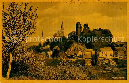 AK / Ansichtskarte 73810256 Kastellaun_Hunsrueck Burgruine Kirche Kastellaun_Hunsrueck