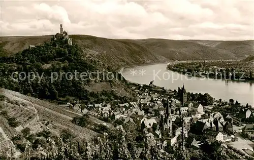 AK / Ansichtskarte  Braubach_Rhein Panorama mit Marksburg Braubach Rhein