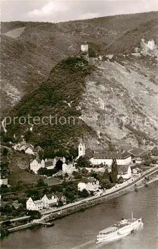 AK / Ansichtskarte 73810262 Bornhofen_Kamp_Rhein mit Ruinen Sterrenberg und Liebenstein 