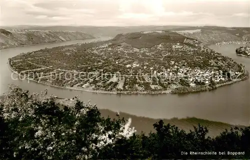 AK / Ansichtskarte  Boppard_Rhein Die Rheinschleife Fliegeraufnahme Boppard Rhein